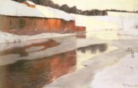 Thaulow, Frits - A Factory Building near an Icy River in Winter
